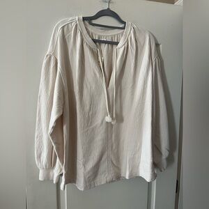Aerie Cream Pullover Oversized Top Women’s Size Small